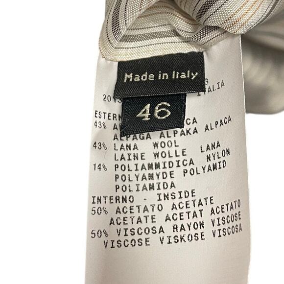 Etro Alpaca Wool Blend Button Front Puff Sleeve Blazer Jacket Womens 46 / US 10 - Picture 7 of 8